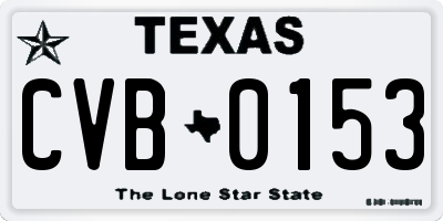 TX license plate CVB0153