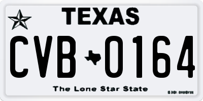 TX license plate CVB0164
