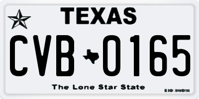 TX license plate CVB0165