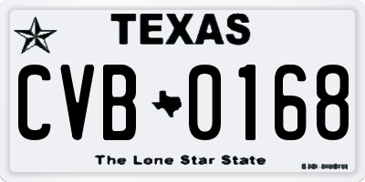 TX license plate CVB0168