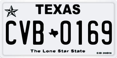 TX license plate CVB0169