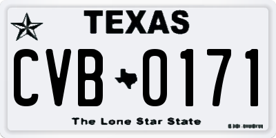 TX license plate CVB0171
