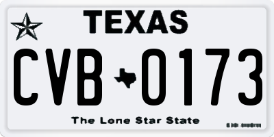 TX license plate CVB0173
