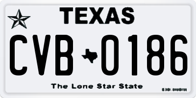 TX license plate CVB0186
