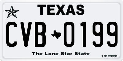 TX license plate CVB0199