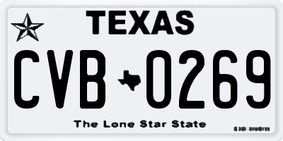 TX license plate CVB0269