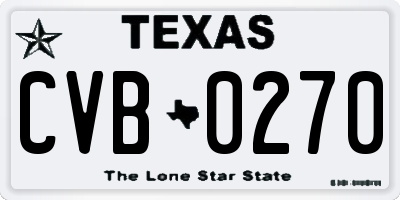 TX license plate CVB0270