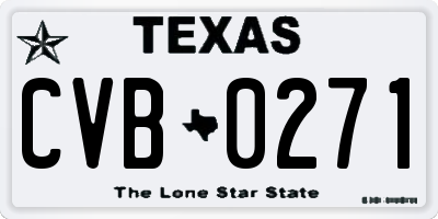 TX license plate CVB0271