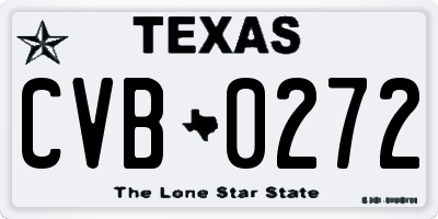 TX license plate CVB0272