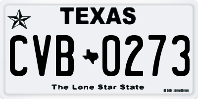 TX license plate CVB0273