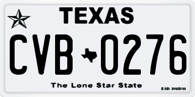 TX license plate CVB0276