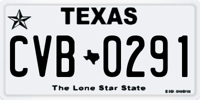 TX license plate CVB0291