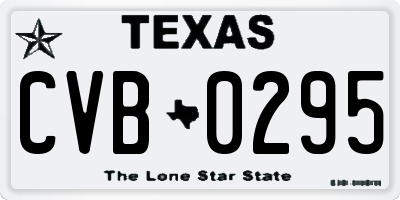 TX license plate CVB0295