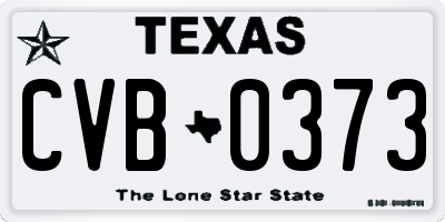TX license plate CVB0373
