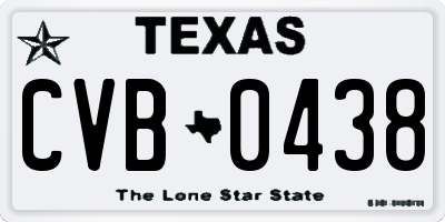 TX license plate CVB0438