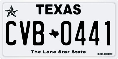 TX license plate CVB0441