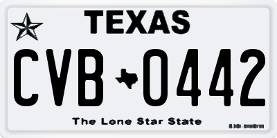 TX license plate CVB0442