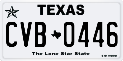 TX license plate CVB0446