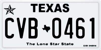 TX license plate CVB0461