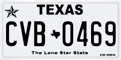TX license plate CVB0469