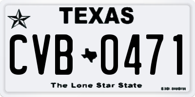 TX license plate CVB0471