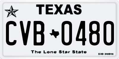 TX license plate CVB0480