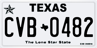 TX license plate CVB0482