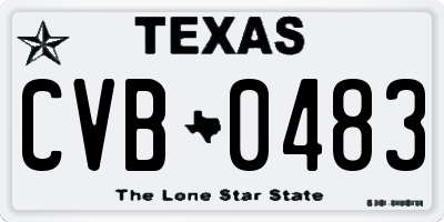 TX license plate CVB0483