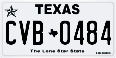 TX license plate CVB0484