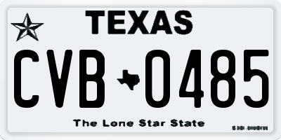TX license plate CVB0485