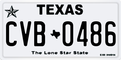 TX license plate CVB0486