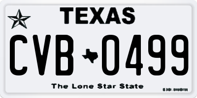 TX license plate CVB0499