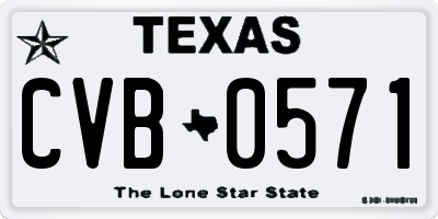 TX license plate CVB0571