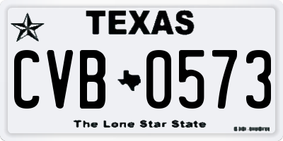 TX license plate CVB0573