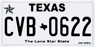 TX license plate CVB0622