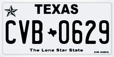TX license plate CVB0629