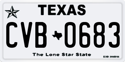 TX license plate CVB0683
