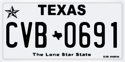 TX license plate CVB0691