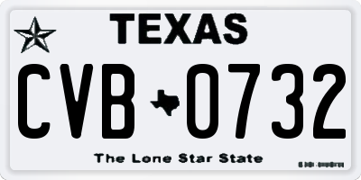 TX license plate CVB0732