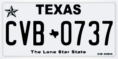 TX license plate CVB0737