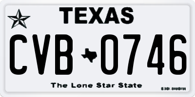 TX license plate CVB0746