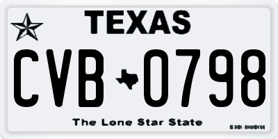 TX license plate CVB0798