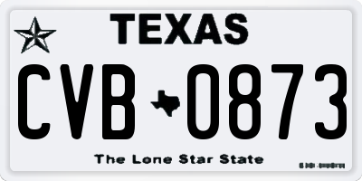 TX license plate CVB0873