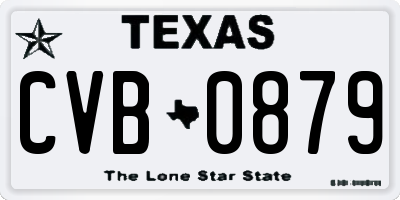 TX license plate CVB0879