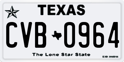 TX license plate CVB0964