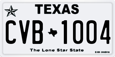 TX license plate CVB1004