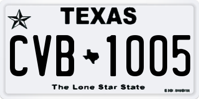 TX license plate CVB1005