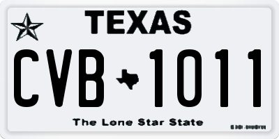 TX license plate CVB1011