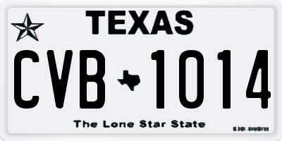 TX license plate CVB1014
