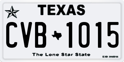 TX license plate CVB1015